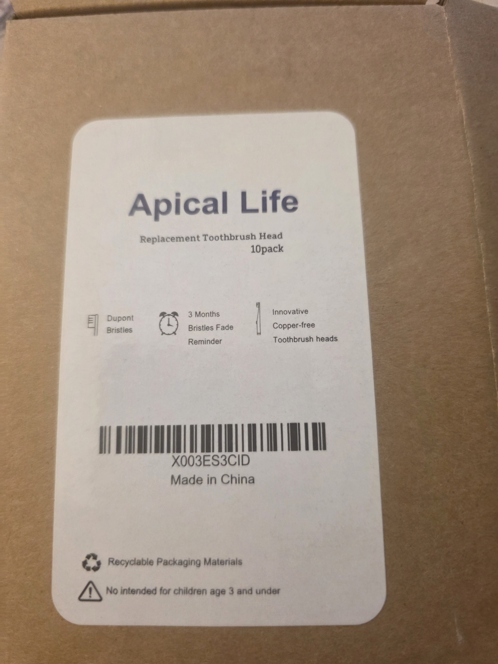 Philips Replacement Toothbrush Heads - Brown Kraft Box with White Label